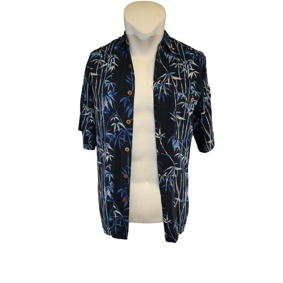 Puritan /Polo short sleeved / (Size M)/Navy - Hawaiian shirt /(100% Rayon) - Picture 1 of 11